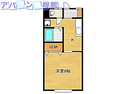 プレミール 1Kの間取図画像