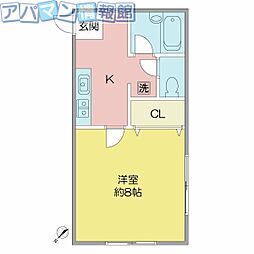 ハイツゆり 1Kの間取図画像