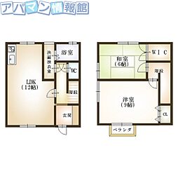メゾン・ミナトB 2LDKの間取図画像