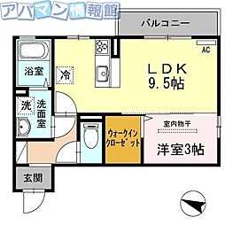 フルレット 1LDKの間取図画像