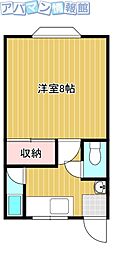 メゾン・ド・ブリラン 1Kの間取図画像