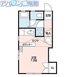 クレセントラネージュ ワンルームの間取図画像