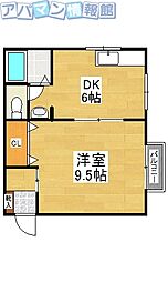 シュペルノーヴァA 1DKの間取図画像