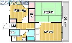 ルミエールイトウ 2DKの間取図画像