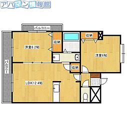 エクセルヴィラ 2LDKの間取図画像