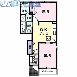 ニューグランツ2 2DKの間取図画像