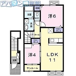 ビューレインボー5 2LDKの間取図画像