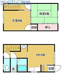 ハイツ本間 2DKの間取図画像