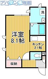 エレーヴ大学前 1Kの間取図画像