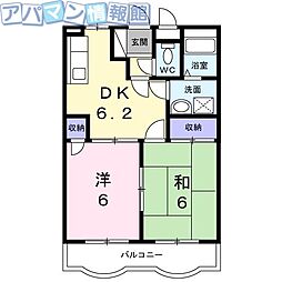 ウィンベル 2DKの間取図画像