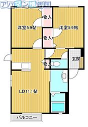 エトピリカA 2LDKの間取図画像
