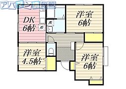 ミツクラ来夢館 3DKの間取図画像