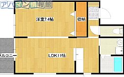 シエルヴィスタ 1LDKの間取図画像