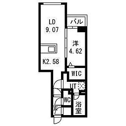 ピオネロ琴似 1LDKの間取図画像