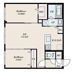 S-RESIDENCE琴似II 2LDKの間取図画像