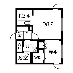 プレミエールメゾン琴似 1LDKの間取図画像