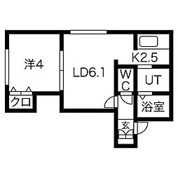 ハイマット 1LDKの間取図画像