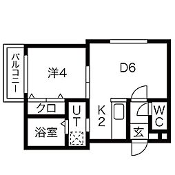 フォートレス福住 1LKの間取図画像