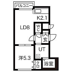 GrandSuccess平岸 1LDKの間取図画像