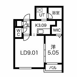 ガイアールS8 1LDKの間取図画像