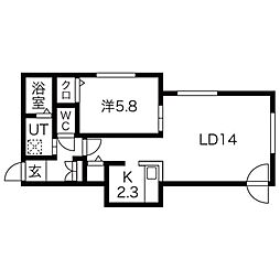 ルピナス 1LDKの間取図画像
