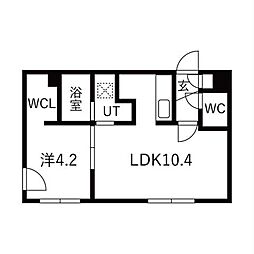札幌市西区発寒四条4丁目マンション 1LDKの間取図画像