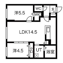 パティオ豊平公園 2LDKの間取図画像