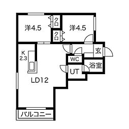 CASATRES8 2LDKの間取図画像