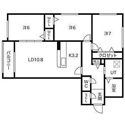 グランヴィア白石 3LDKの間取図画像