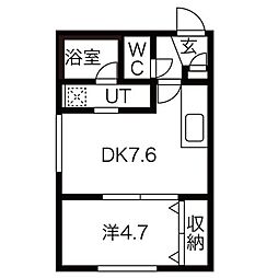 エル南麻生 1DKの間取図画像