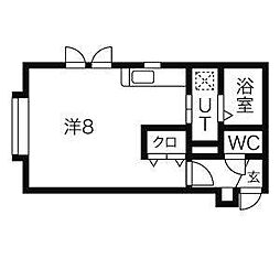 ヴィクトワール澄川 1Kの間取図画像