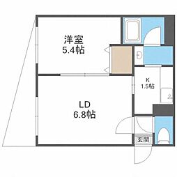 コンフォートステイ南郷通 1LDKの間取図画像