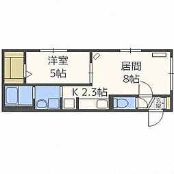 グランメール月寒EAST 1LDKの間取図画像