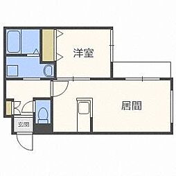 ブレッシング札幌元町 1LDKの間取図画像