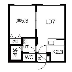 オリエントヒルズ 1LDKの間取図画像