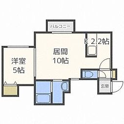 ノースポイント発寒 1LDKの間取図画像