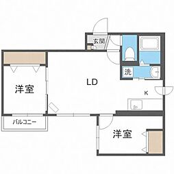 ヴィラNK1 2LDKの間取図画像