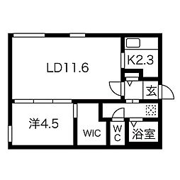 アートパーク2 1LDKの間取図画像