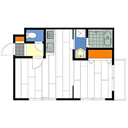 ベルヴェル平岸 1DKの間取図画像