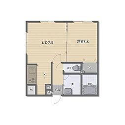 SORALIVEMARKET月寒 1LDKの間取図画像