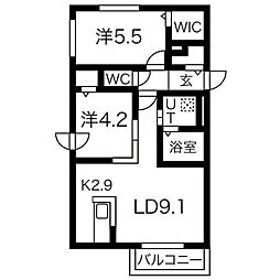BlancShardLily 2LDKの間取図画像