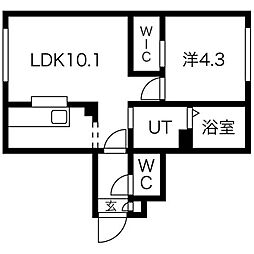 モア南郷 1LDKの間取図画像