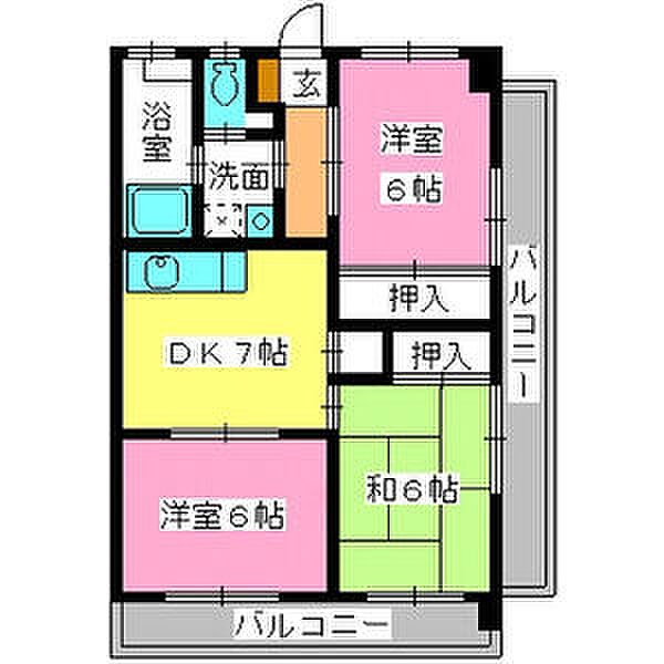 ルーセント室見 201｜福岡県福岡市早良区南庄３丁目(賃貸マンション3DK・2階・60.45㎡)の写真 その2