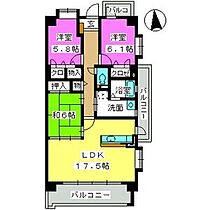 ソレアード姪浜 201 ｜ 福岡県福岡市西区石丸１丁目17-28（賃貸マンション3LDK・2階・82.74㎡） その2