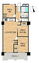 ダイアパレス中央 3LDKの間取図画像