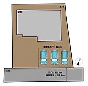 【区画図】駐車場並列3台へ拡張工事を行いました。