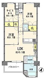 ベルドゥムール川口東 2SLDKの間取図画像