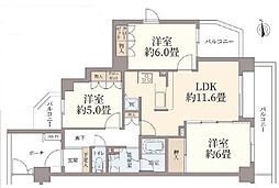 クリオ高田馬場壱番館 3LDKの間取図画像