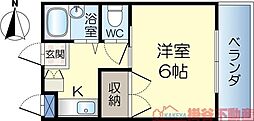 セレント茨木鮎川 1Kの間取図画像