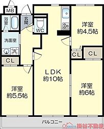マンション・フオルツーナ 3LDKの間取図画像